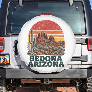 Retro Sedona Arizona Mountain Spare Tire Cover Southwest Hiking Outdoor Nature Souvenir TS14 No hole White Print Your Wear