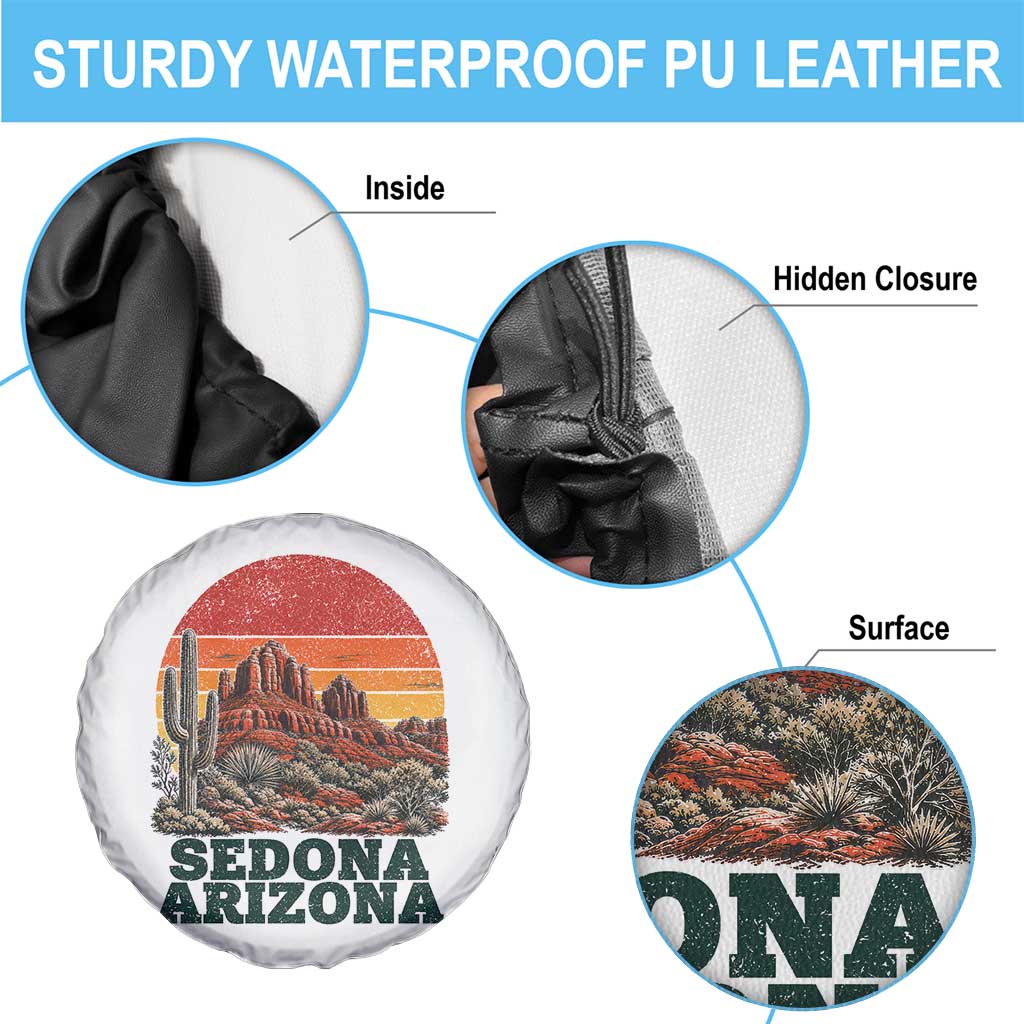 Retro Sedona Arizona Mountain Spare Tire Cover Southwest Hiking Outdoor Nature Souvenir TS14 Print Your Wear