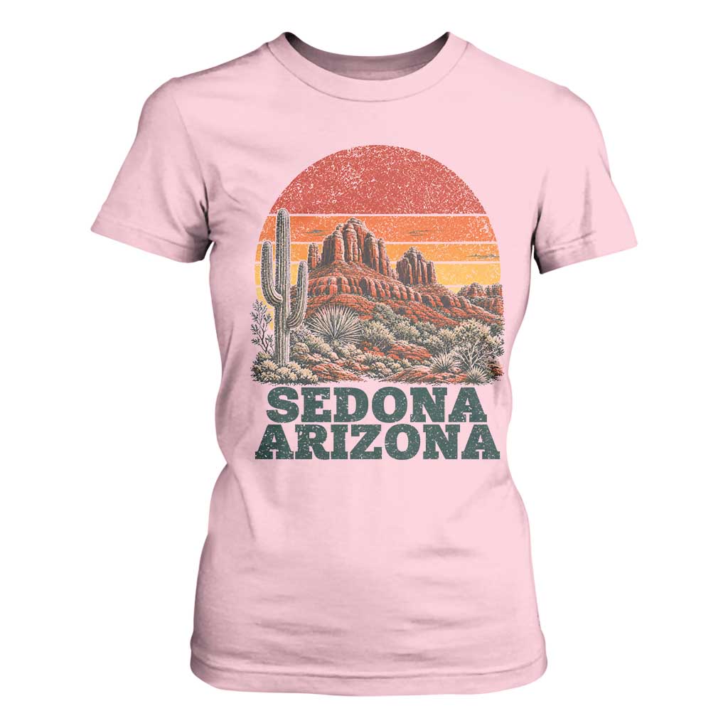 Retro Sedona Arizona Mountain T Shirt For Women Southwest Hiking Outdoor Nature Souvenir