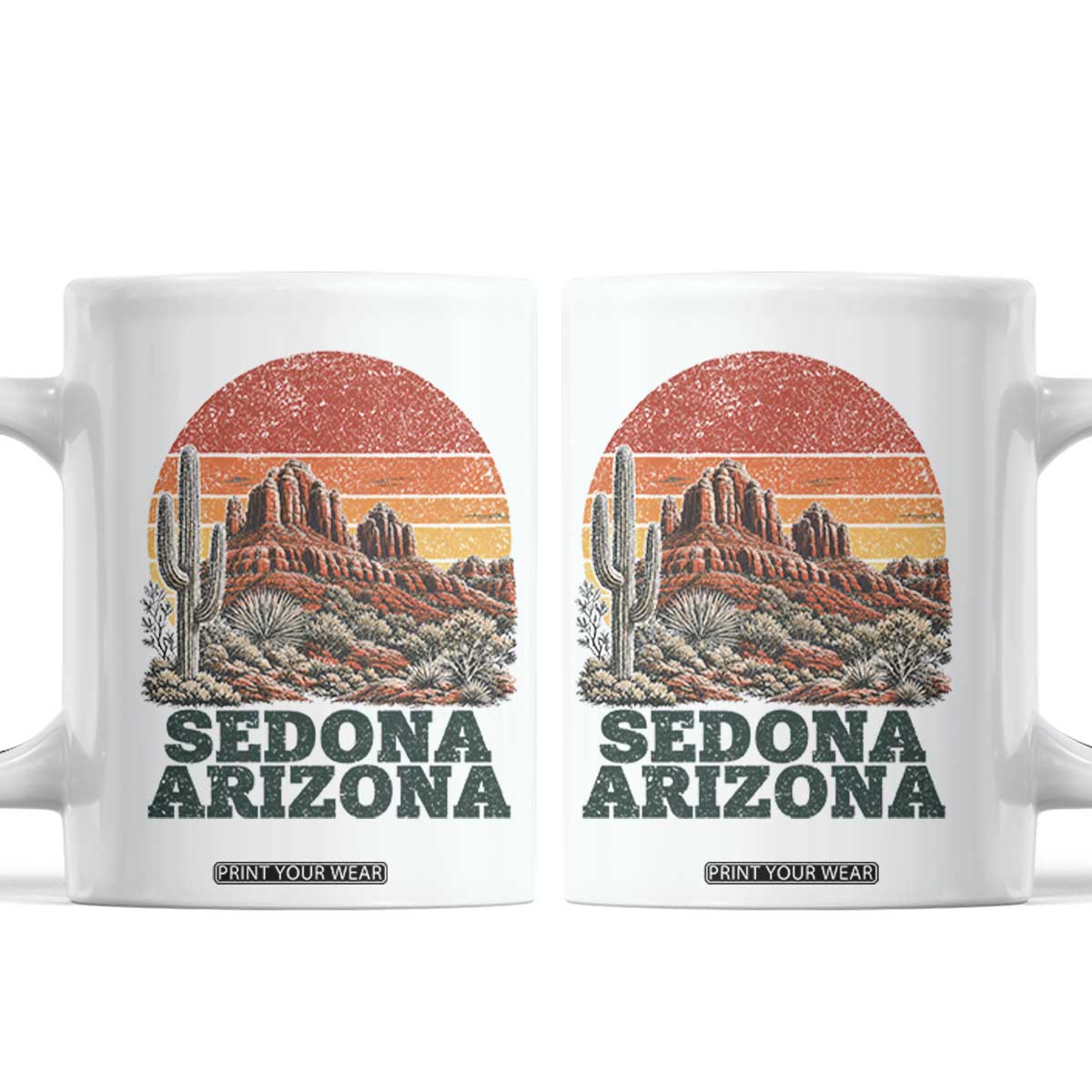 Retro Sedona Arizona Mountain Coffee Mug Southwest Hiking Outdoor Nature Souvenir