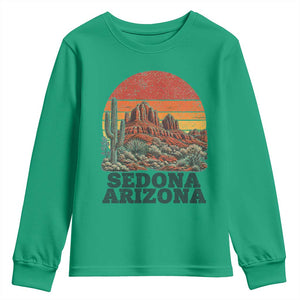 Retro Sedona Arizona Mountain Youth Sweatshirt Southwest Hiking Outdoor Nature Souvenir