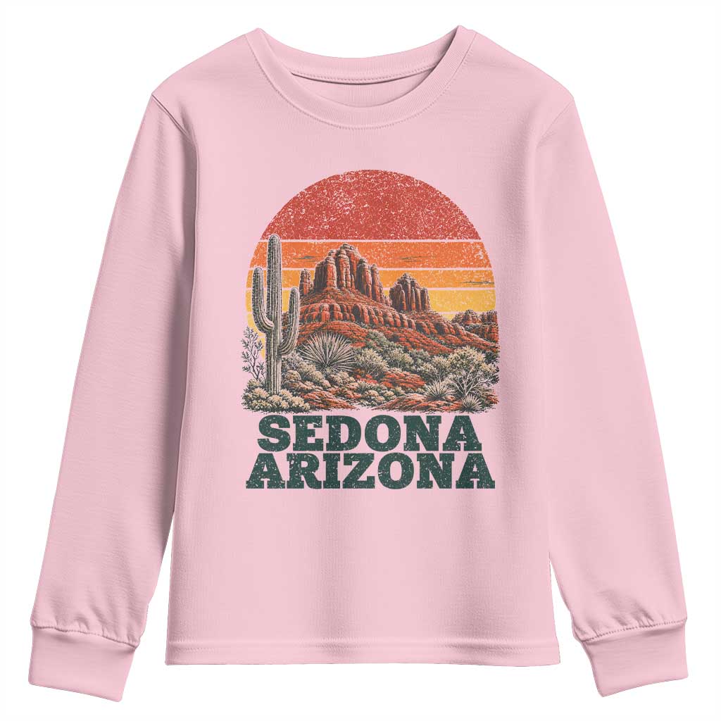 Retro Sedona Arizona Mountain Youth Sweatshirt Southwest Hiking Outdoor Nature Souvenir
