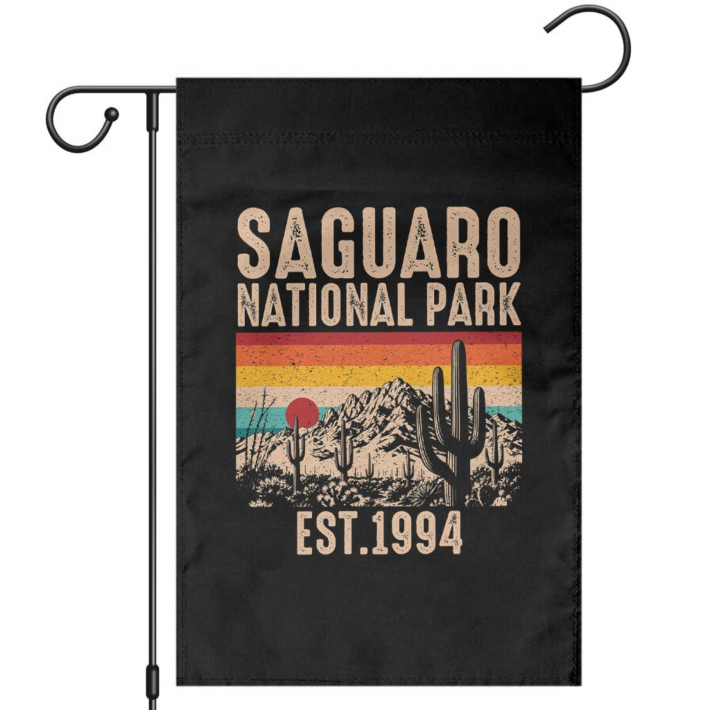 Retro Saguaro National Park Arizona EST 1994 Garden Flag Desert Cactus Sunset Hiking Camping Nature Souvenir