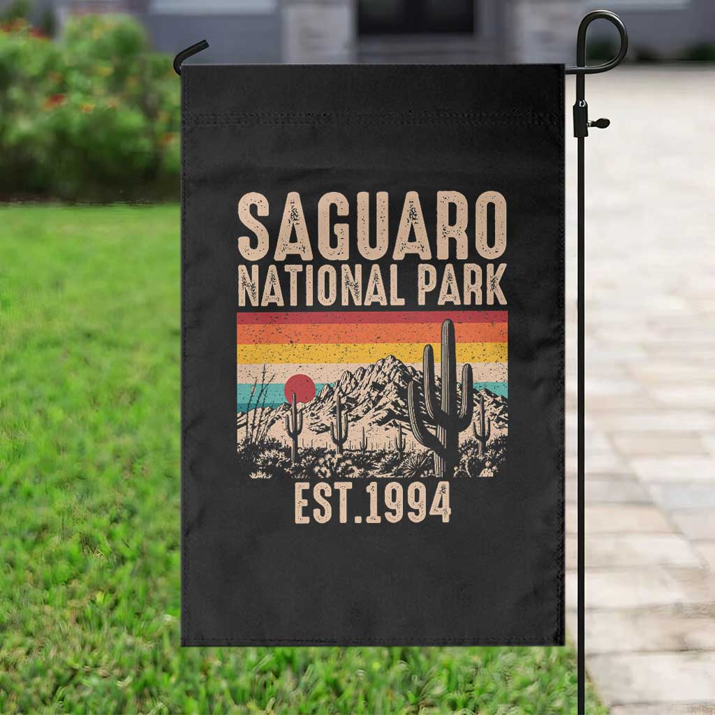 Retro Saguaro National Park Arizona EST 1994 Garden Flag Desert Cactus Sunset Hiking Camping Nature Souvenir