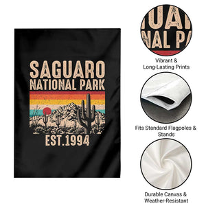 Retro Saguaro National Park Arizona EST 1994 Garden Flag Desert Cactus Sunset Hiking Camping Nature Souvenir