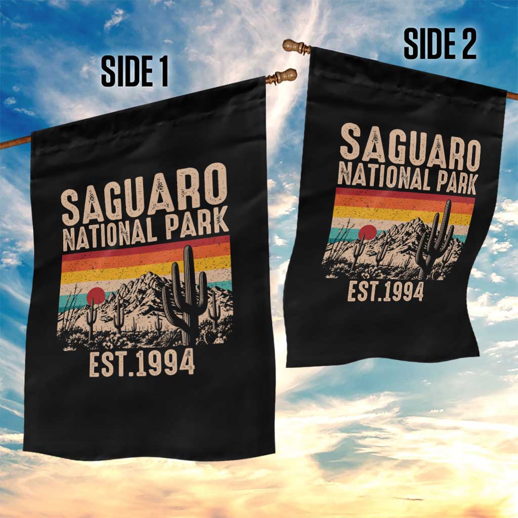 Retro Saguaro National Park Arizona EST 1994 Garden Flag Desert Cactus Sunset Hiking Camping Nature Souvenir