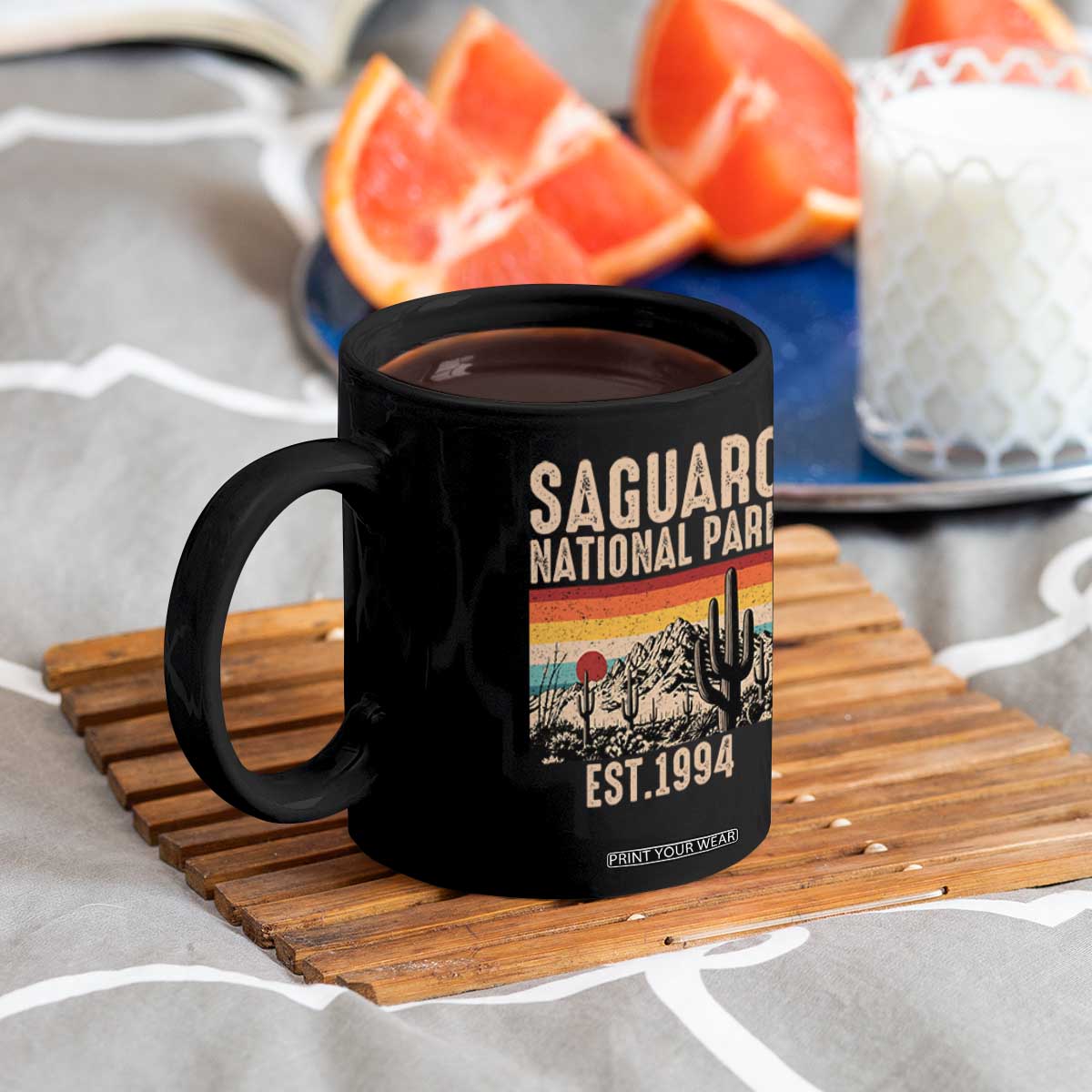 Retro Saguaro National Park Arizona EST 1994 Coffee Mug Desert Cactus Sunset Hiking Camping Nature Souvenir