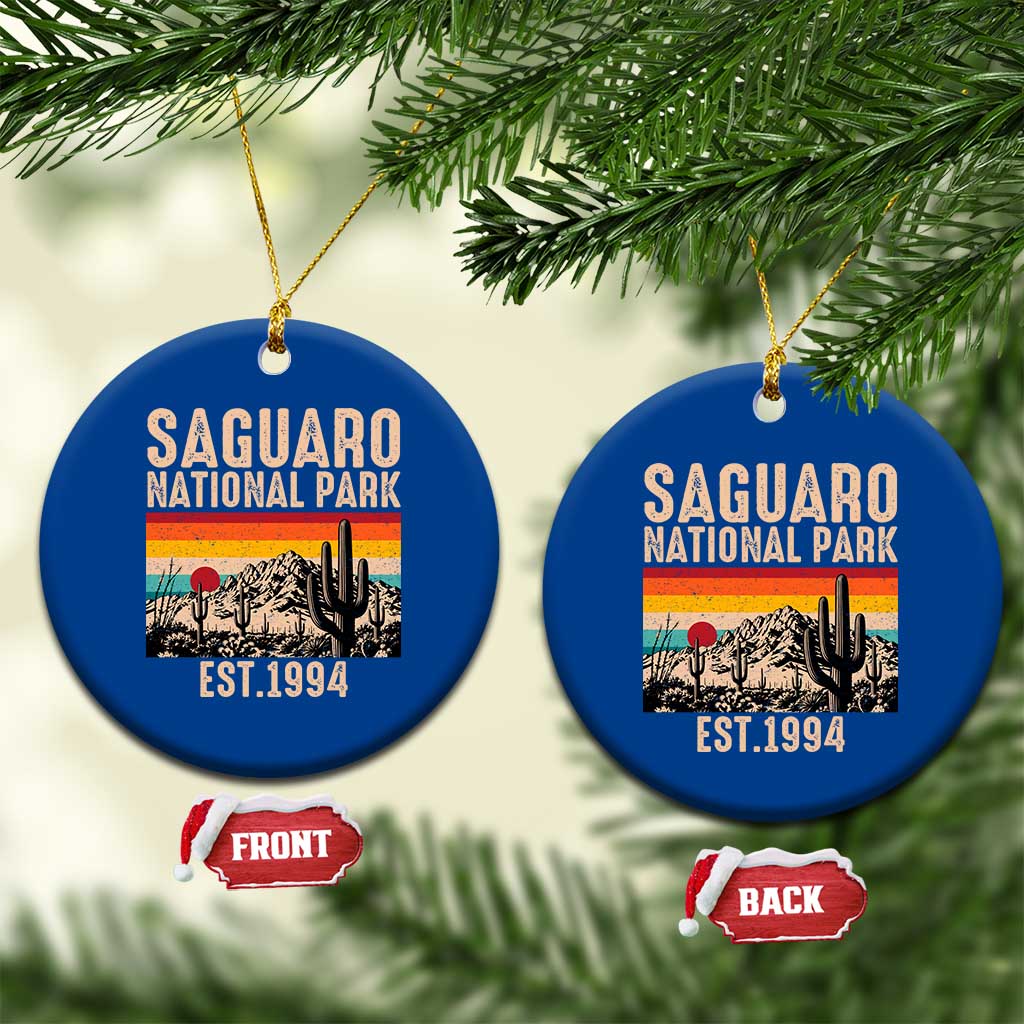 Retro Saguaro National Park Arizona EST 1994 Ceramic Ornament Desert Cactus Sunset Hiking Camping Nature Souvenir