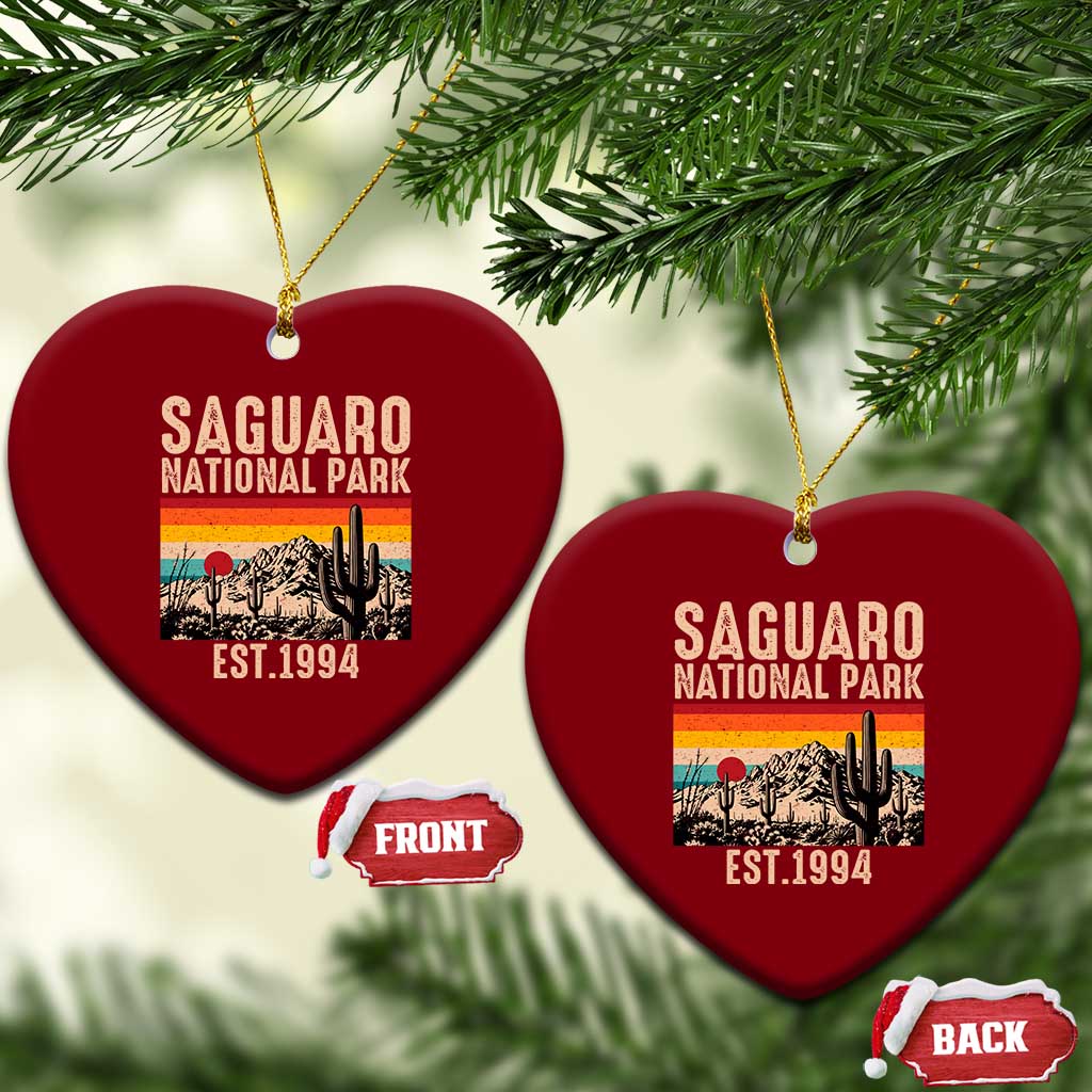 Retro Saguaro National Park Arizona EST 1994 Ceramic Ornament Desert Cactus Sunset Hiking Camping Nature Souvenir