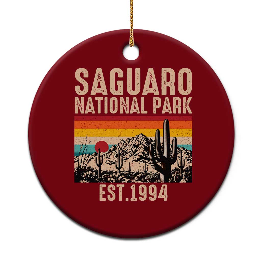 Retro Saguaro National Park Arizona EST 1994 Ceramic Ornament Desert Cactus Sunset Hiking Camping Nature Souvenir