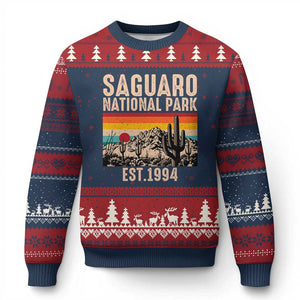Retro Saguaro National Park Arizona EST 1994 Ugly Christmas Sweater Desert Cactus Sunset Hiking Camping Nature Souvenir