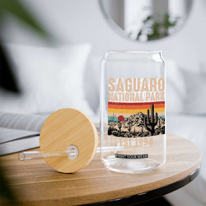 Retro Saguaro National Park Arizona EST 1994 Glass Can Desert Cactus Sunset Hiking Camping Nature Souvenir