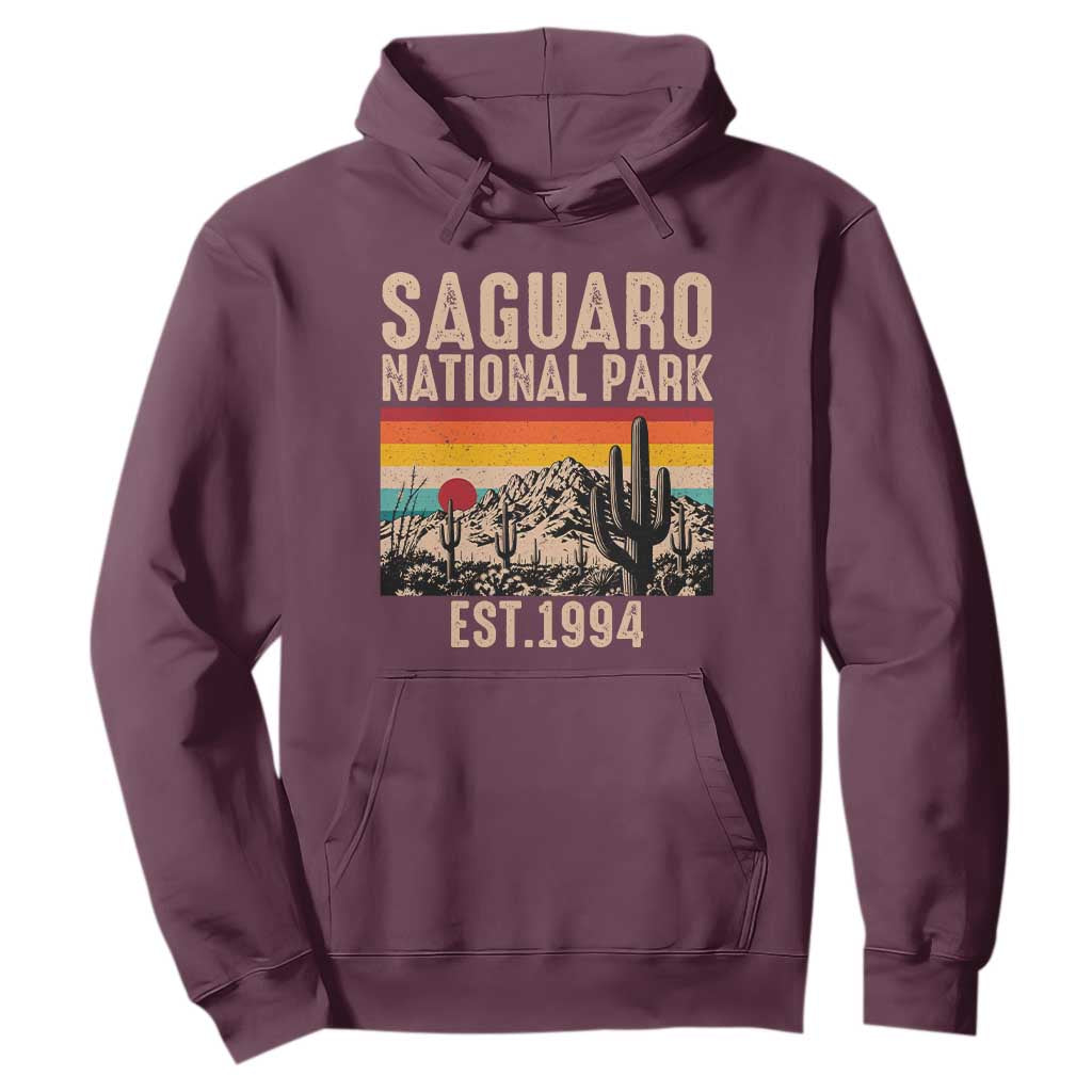 Retro Saguaro National Park Arizona EST 1994 Hoodie Desert Cactus Sunset Hiking Camping Nature Souvenir