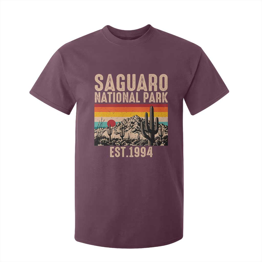 Retro Saguaro National Park Arizona EST 1994 T Shirt For Kid Desert Cactus Sunset Hiking Camping Nature Souvenir
