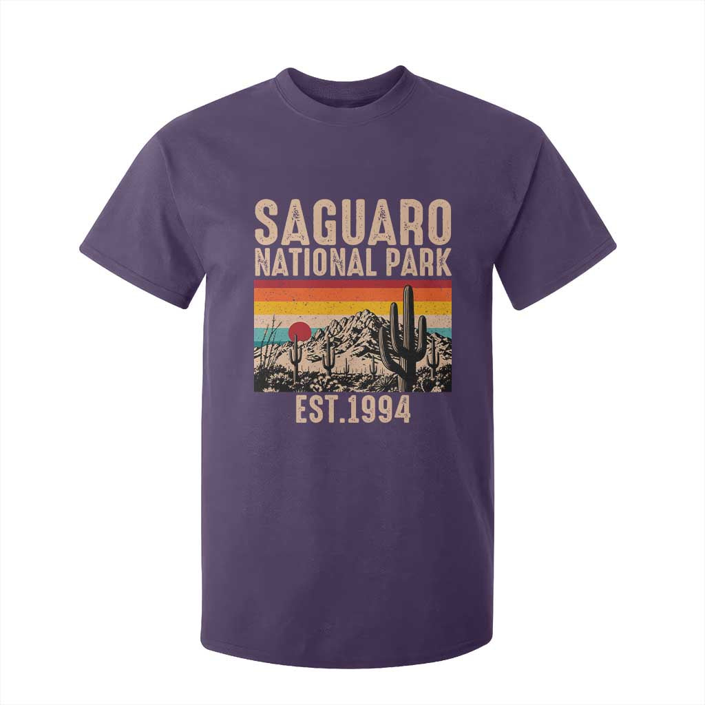 Retro Saguaro National Park Arizona EST 1994 T Shirt For Kid Desert Cactus Sunset Hiking Camping Nature Souvenir