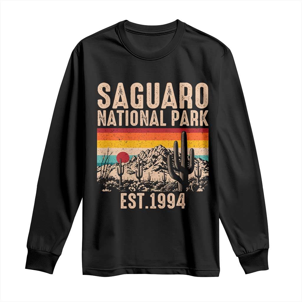 Retro Saguaro National Park Arizona EST 1994 Long Sleeve Shirt Desert Cactus Sunset Hiking Camping Nature Souvenir