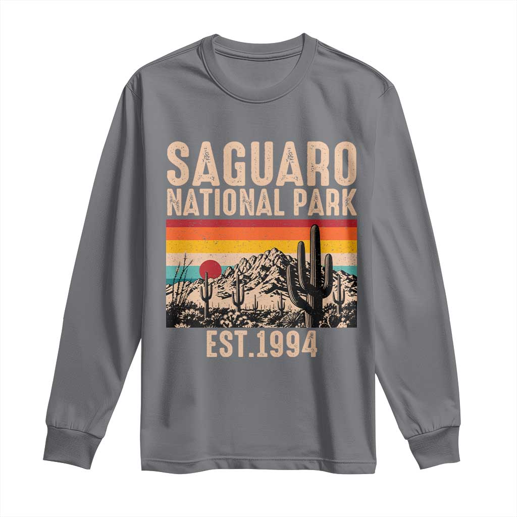 Retro Saguaro National Park Arizona EST 1994 Long Sleeve Shirt Desert Cactus Sunset Hiking Camping Nature Souvenir
