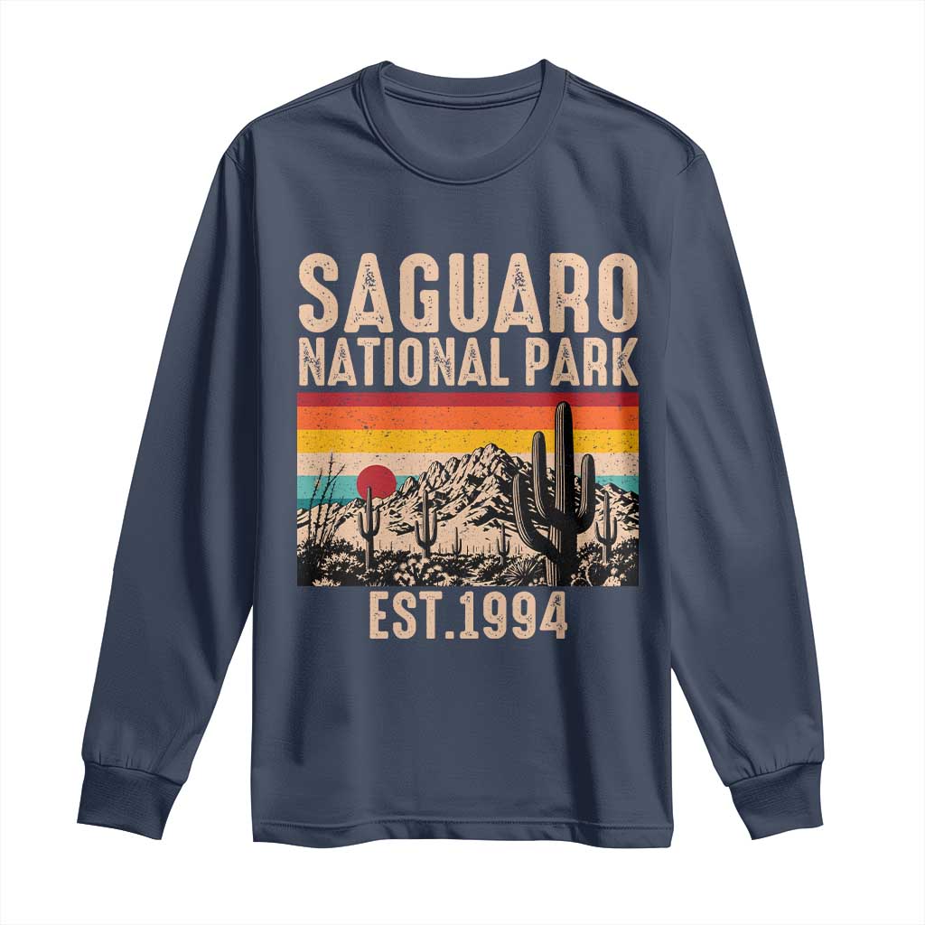 Retro Saguaro National Park Arizona EST 1994 Long Sleeve Shirt Desert Cactus Sunset Hiking Camping Nature Souvenir