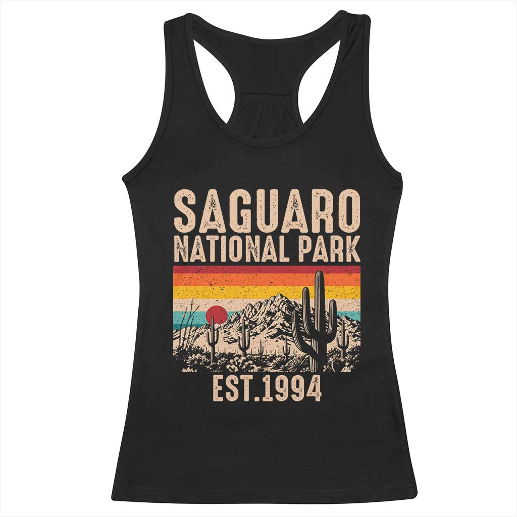 Retro Saguaro National Park Arizona EST 1994 Racerback Tank Top Desert Cactus Sunset Hiking Camping Nature Souvenir