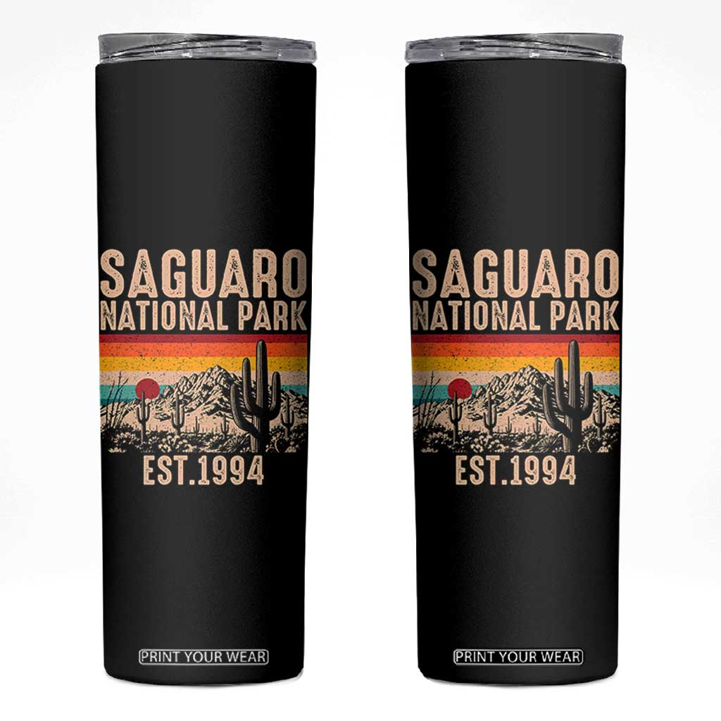 Retro Saguaro National Park Arizona EST 1994 Skinny Tumbler Desert Cactus Sunset Hiking Camping Nature Souvenir