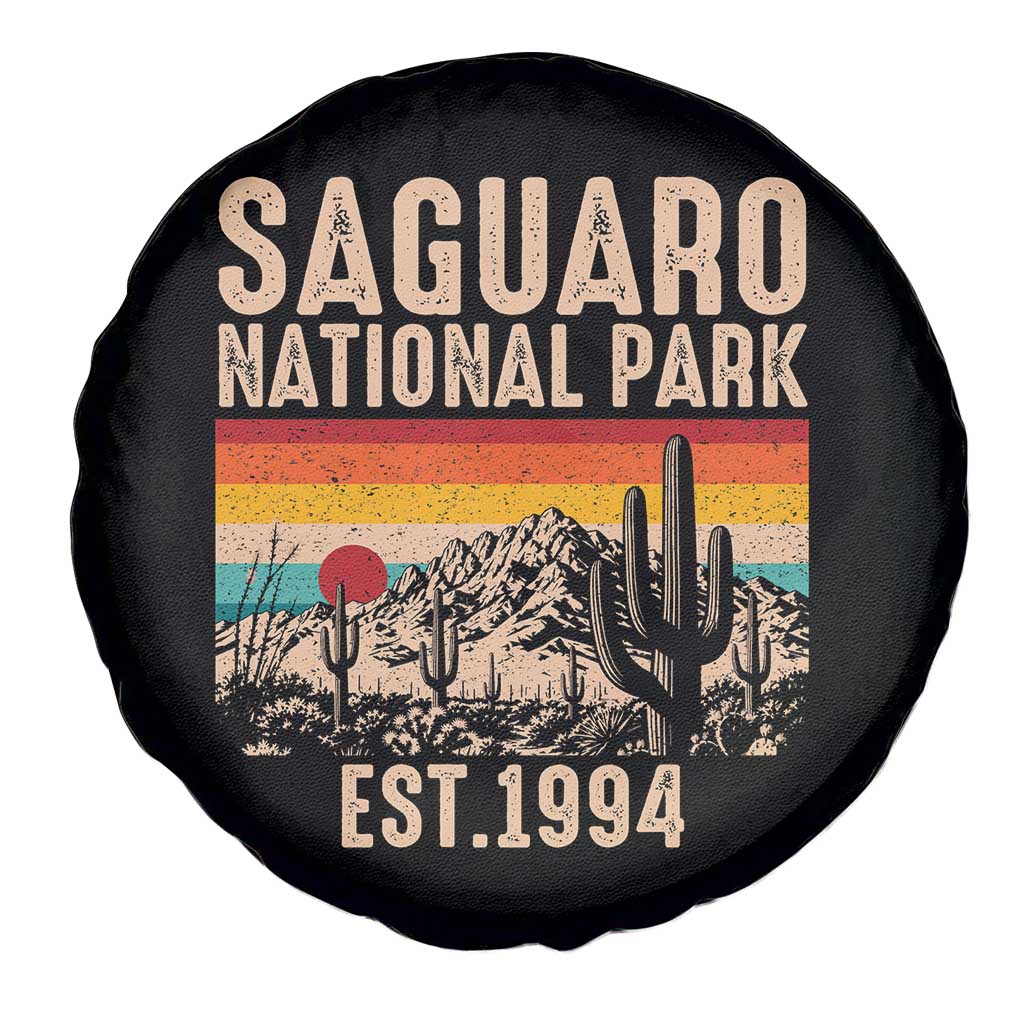 Retro Saguaro National Park Arizona EST 1994 Spare Tire Cover Desert Cactus Sunset Hiking Camping Nature Souvenir TS14 Print Your Wear