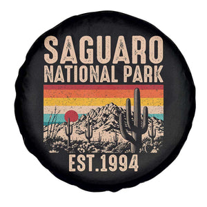 Retro Saguaro National Park Arizona EST 1994 Spare Tire Cover Desert Cactus Sunset Hiking Camping Nature Souvenir TS14 Print Your Wear