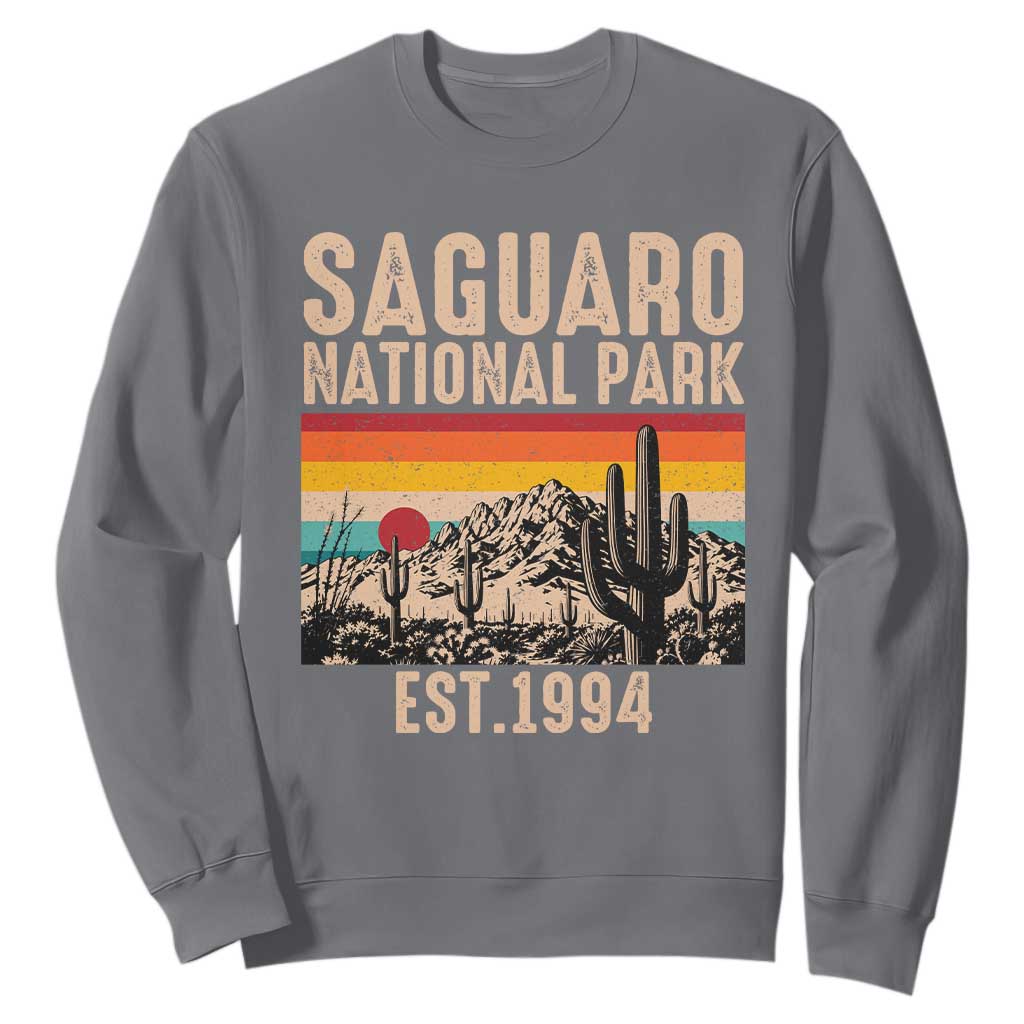 Retro Saguaro National Park Arizona EST 1994 Sweatshirt Desert Cactus Sunset Hiking Camping Nature Souvenir