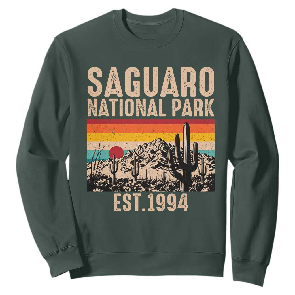 Retro Saguaro National Park Arizona EST 1994 Sweatshirt Desert Cactus Sunset Hiking Camping Nature Souvenir