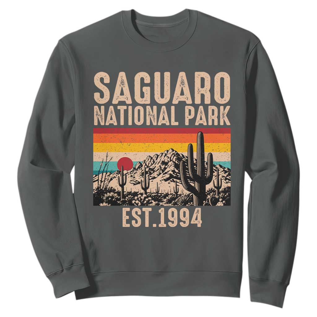 Retro Saguaro National Park Arizona EST 1994 Sweatshirt Desert Cactus Sunset Hiking Camping Nature Souvenir