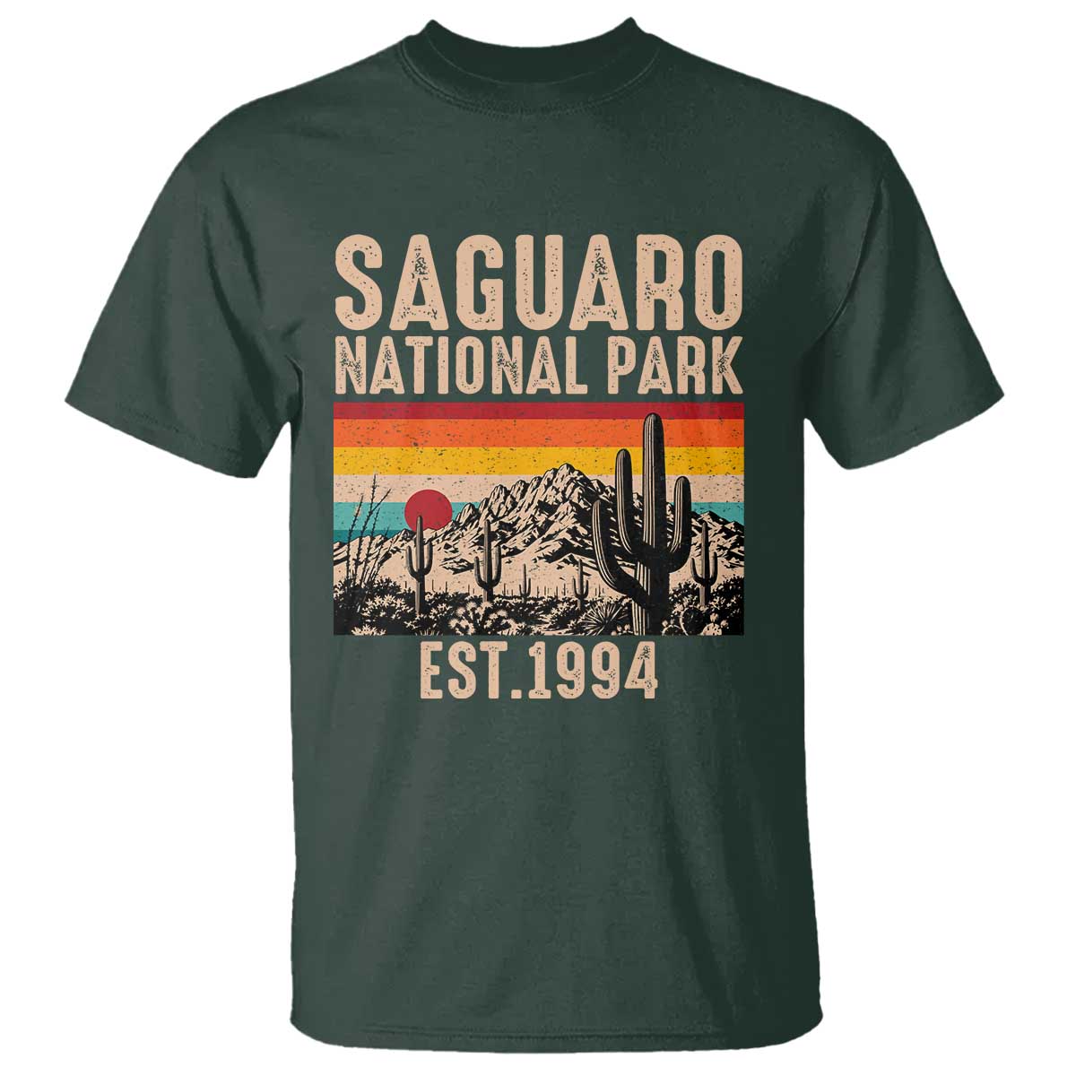 Retro Saguaro National Park Arizona EST 1994 T Shirt Desert Cactus Sunset Hiking Camping Nature Souvenir