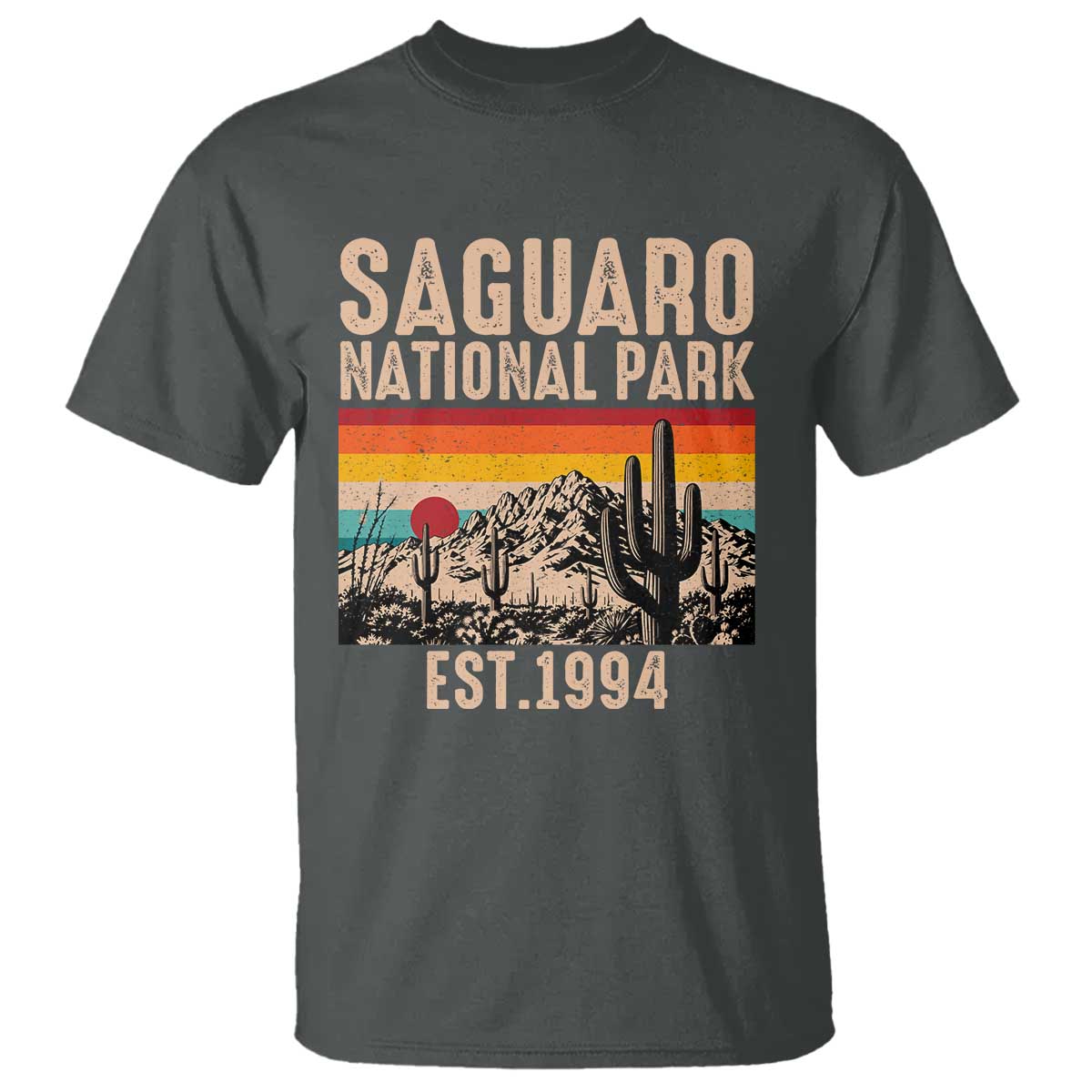Retro Saguaro National Park Arizona EST 1994 T Shirt Desert Cactus Sunset Hiking Camping Nature Souvenir