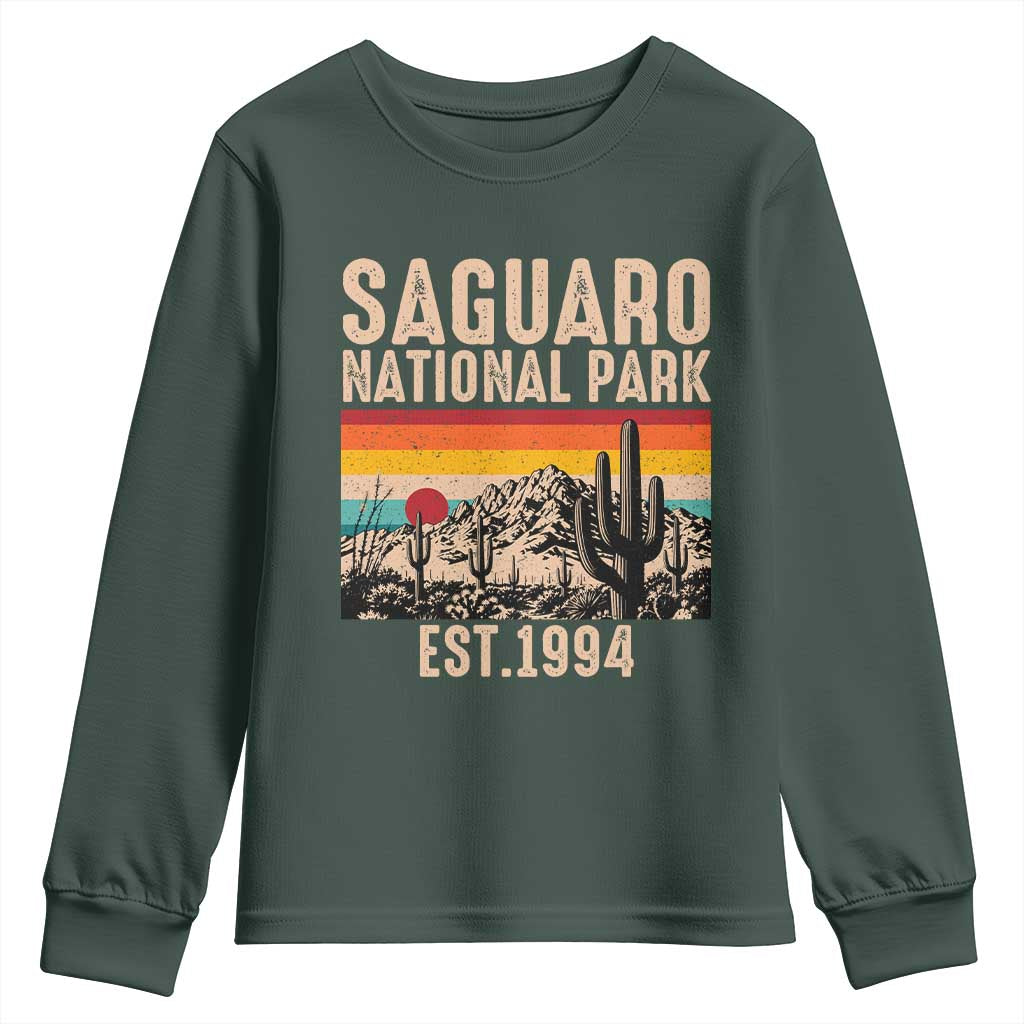 Retro Saguaro National Park Arizona EST 1994 Youth Sweatshirt Desert Cactus Sunset Hiking Camping Nature Souvenir