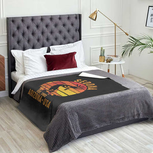 Retro Sedona Arizona Dancing Kokopelli Throw Blanket Southwest Native Symbol Desert Heritage Established 1902