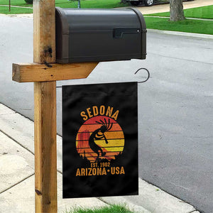 Retro Sedona Arizona Dancing Kokopelli Garden Flag Southwest Native Symbol Desert Heritage Established 1902