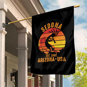 Retro Sedona Arizona Dancing Kokopelli Garden Flag Southwest Native Symbol Desert Heritage Established 1902
