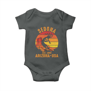 Retro Sedona Arizona Dancing Kokopelli Baby Onesie Southwest Native Symbol Desert Heritage Established 1902