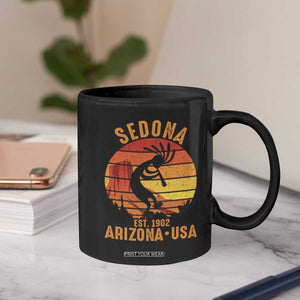 Retro Sedona Arizona Dancing Kokopelli Coffee Mug Southwest Native Symbol Desert Heritage Established 1902