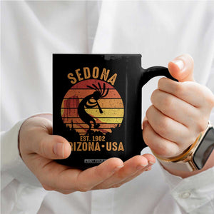 Retro Sedona Arizona Dancing Kokopelli Coffee Mug Southwest Native Symbol Desert Heritage Established 1902