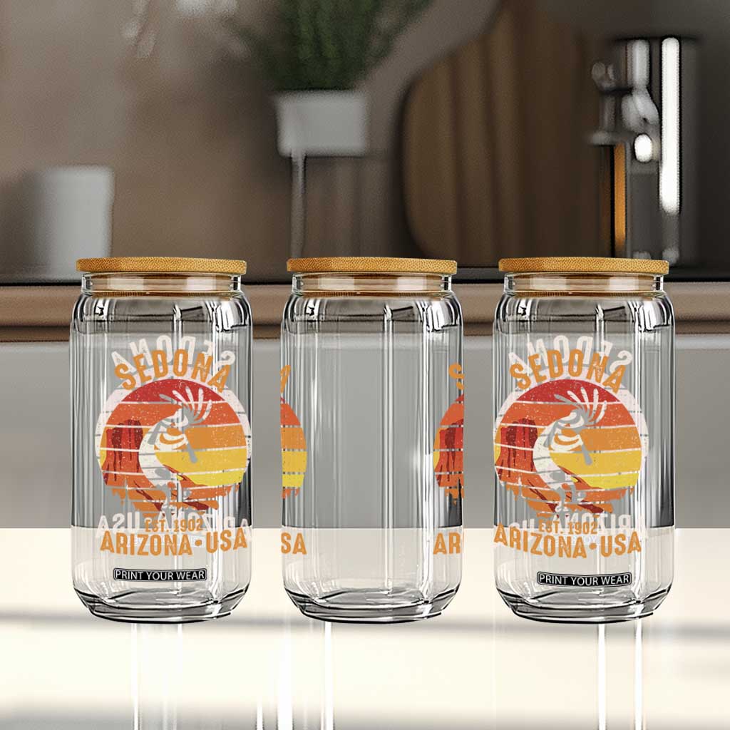 Retro Sedona Arizona Dancing Kokopelli Glass Can Southwest Native Symbol Desert Heritage Established 1902