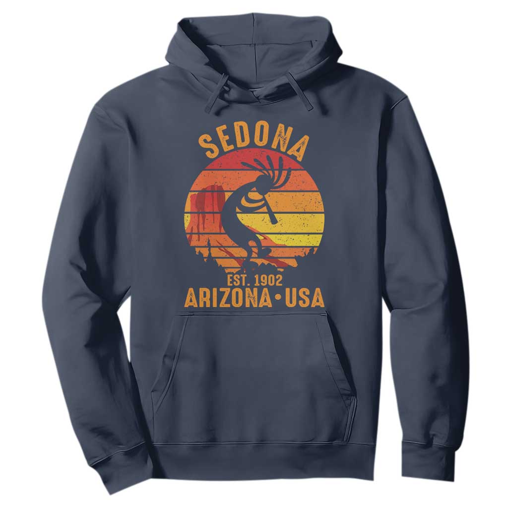 Retro Sedona Arizona Dancing Kokopelli Hoodie Southwest Native Symbol Desert Heritage Established 1902