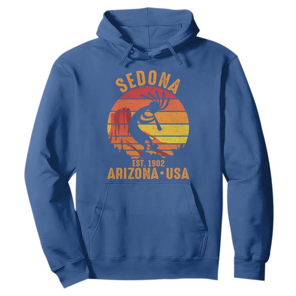Retro Sedona Arizona Dancing Kokopelli Hoodie Southwest Native Symbol Desert Heritage Established 1902