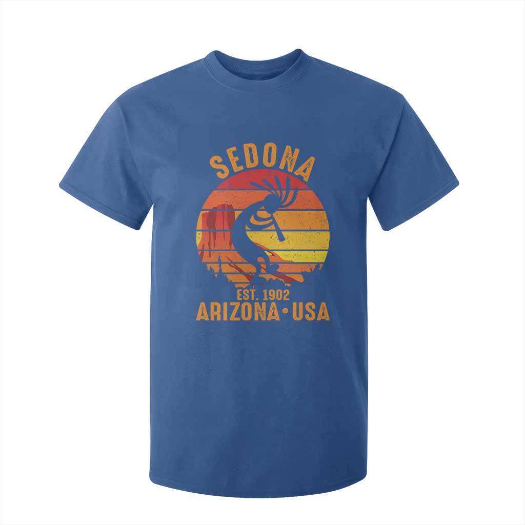 Retro Sedona Arizona Dancing Kokopelli T Shirt For Kid Southwest Native Symbol Desert Heritage Established 1902