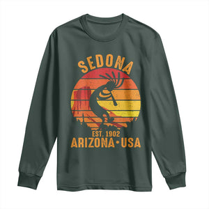 Retro Sedona Arizona Dancing Kokopelli Long Sleeve Shirt Southwest Native Symbol Desert Heritage Established 1902
