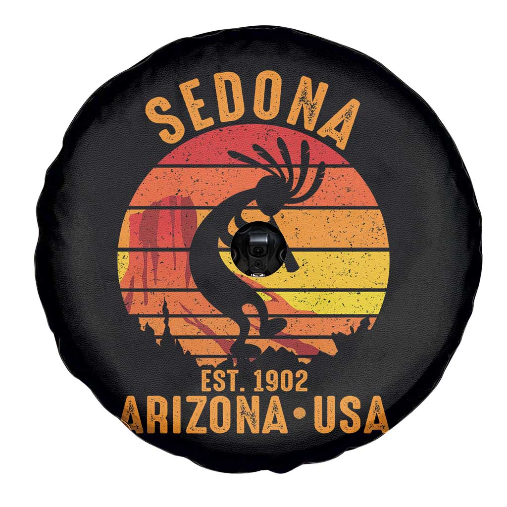 Retro Sedona Arizona Dancing Kokopelli Spare Tire Cover Southwest Native Symbol Desert Heritage Established 1902 TS14 Print Your Wear
