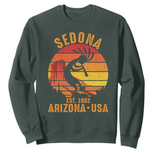 Retro Sedona Arizona Dancing Kokopelli Sweatshirt Southwest Native Symbol Desert Heritage Established 1902