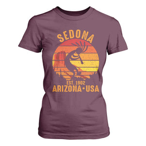 Retro Sedona Arizona Dancing Kokopelli T Shirt For Women Southwest Native Symbol Desert Heritage Established 1902