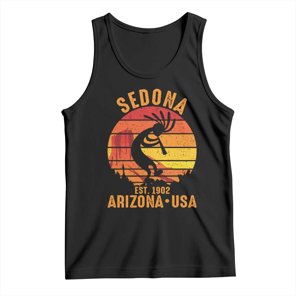 Retro Sedona Arizona Dancing Kokopelli Tank Top Southwest Native Symbol Desert Heritage Established 1902 TS14 Black Print Your Wear
