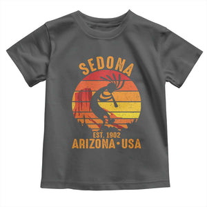 Retro Sedona Arizona Dancing Kokopelli Toddler T Shirt Southwest Native Symbol Desert Heritage Established 1902