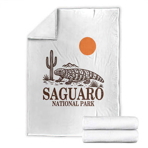 Saguaro National Park Gila Monster Hiking Arizona Throw Blanket Desert Cactus Sunset Southwest Nature Tucson Souvenir Gift