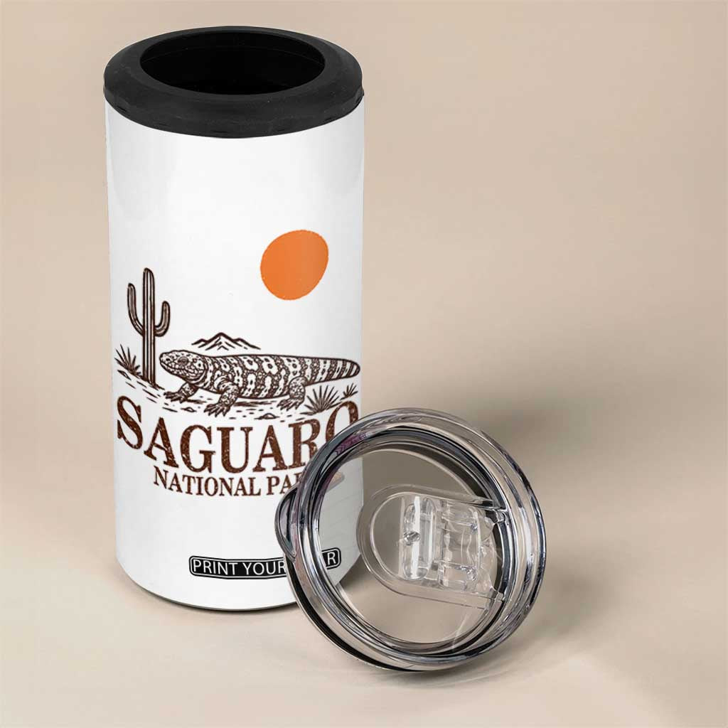 Saguaro National Park Gila Monster Hiking Arizona 4 in 1 Can Cooler Tumbler Desert Cactus Sunset Southwest Nature Tucson Souvenir Gift